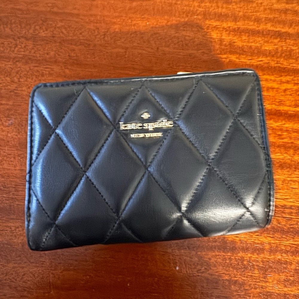 Kate Spade Black Quilted Leather Wallet
